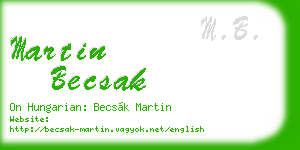 martin becsak business card