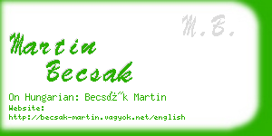 martin becsak business card